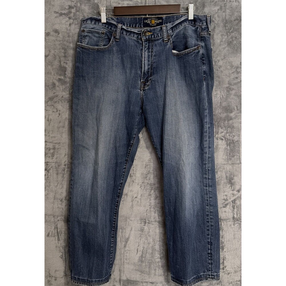 Y2K Lucky Brand 363 Vintage Straight Jeans Men's 36x30 Medium Wash Clover Zipper